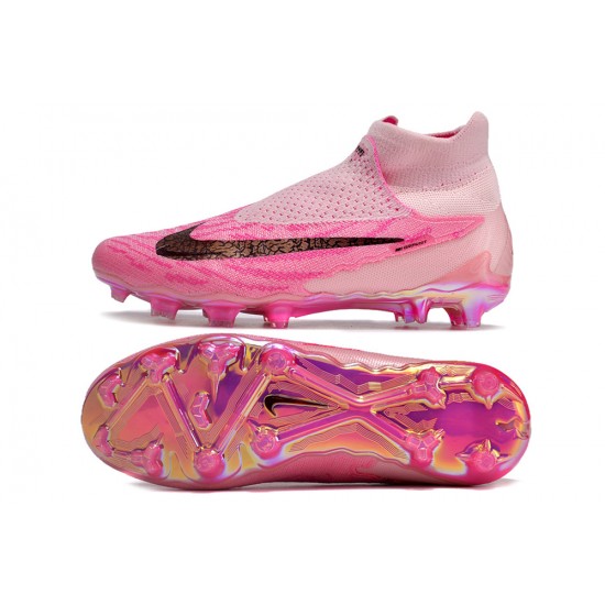 Sale Unisex Nike Phantom GX Elite FG High top Pink Soccer Cleats Soccer Cleats