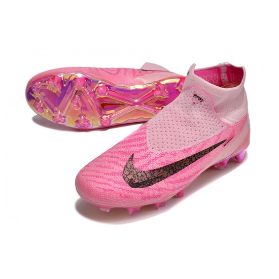 Sale Unisex Nike Phantom GX Elite FG High top Pink Soccer Cleats Soccer Cleats