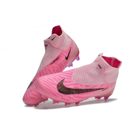 Unisex Nike Phantom GX Elite FG High top Pink Soccer Cleats 