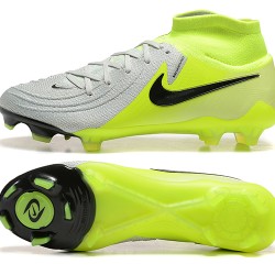 Nike Phantom Luna Elite FG High top Chartreuse Grey Soccer Cleats 