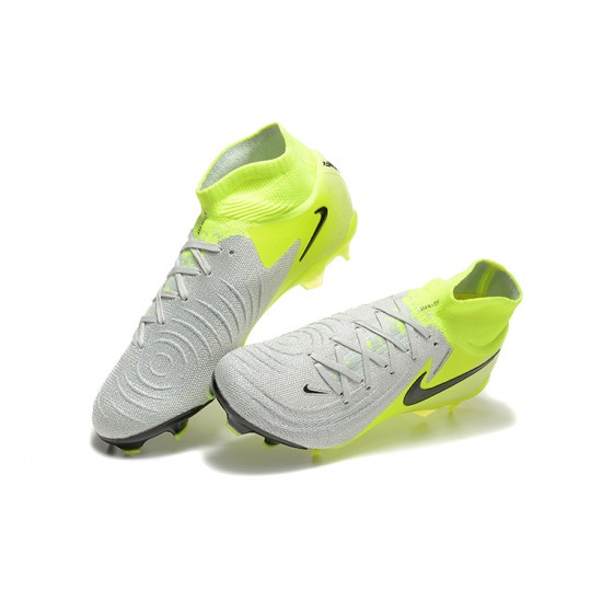 Sale Nike Phantom Luna Elite FG High top Chartreuse Grey Soccer Cleats Soccer Cleats