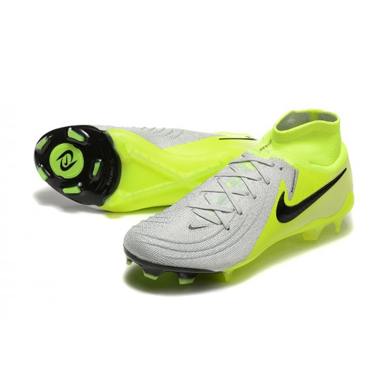 Sale Nike Phantom Luna Elite FG High top Chartreuse Grey Soccer Cleats Soccer Cleats