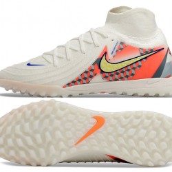 Nike Phantom Luna Elite TF High top White Yellow Mens Soccer Cleats 