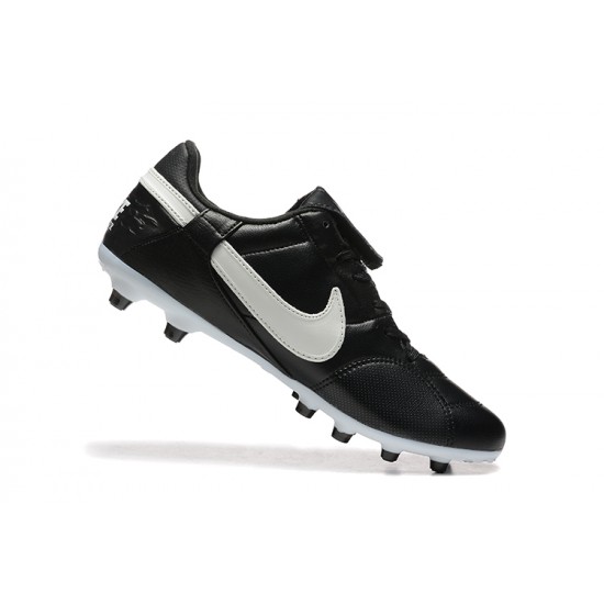 Sale Nike The Premier III FG Black and White Mens Soccer Cleats Soccer Cleats