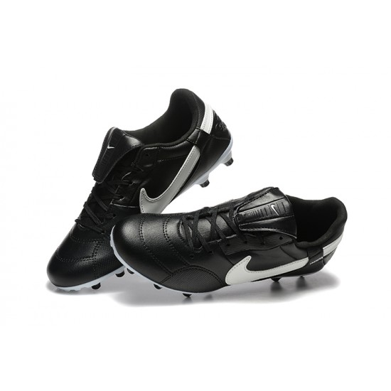 Sale Nike The Premier III FG Black and White Mens Soccer Cleats Soccer Cleats