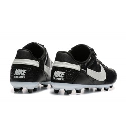 Nike The Premier III FG Black and White Mens Soccer Cleats 