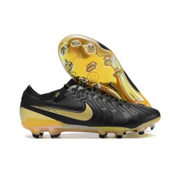 Nike Tiempo Legend 10 Elite FG Black Yellow Mens Soccer Cleats 