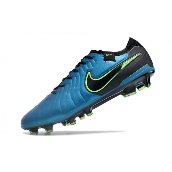 Nike Tiempo Legend 10 Elite FG Blue Black Mens Soccer Cleats