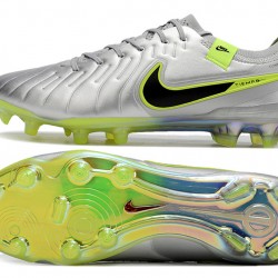 Nike Tiempo Legend 10 Elite FG Silver Mens Soccer Cleats 