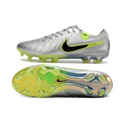 Nike Tiempo Legend 10 Elite FG Silver Mens Soccer Cleats 