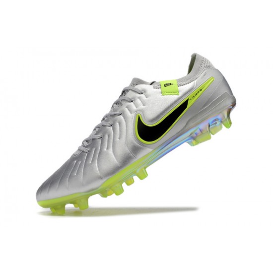 Sale Nike Tiempo Legend 10 Elite FG Silver Mens Soccer Cleats Soccer Cleats