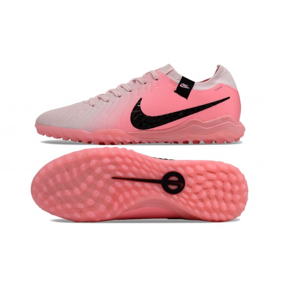 Nike Tiempo Legend 10 Elite TF Pink White Mens Soccer Cleats 