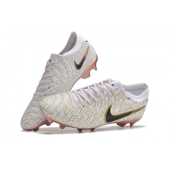 Sale Unisex Nike Tiempo Legend 10 Elite FG Gold White Soccer Cleats Soccer Cleats