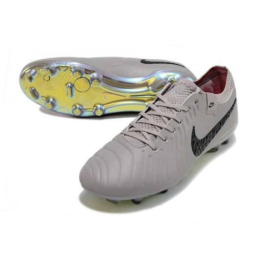 Unisex Nike Tiempo Legend 10 Elite FG Grey Gold Soccer Cleats