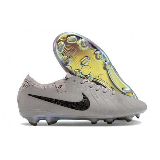 Unisex Nike Tiempo Legend 10 Elite FG Grey Gold Soccer Cleats