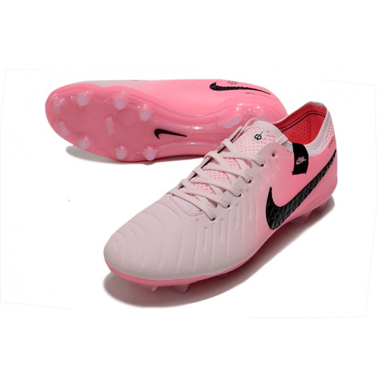 Unisex Nike Tiempo Legend 10 Elite FG Pink and White Soccer Cleats