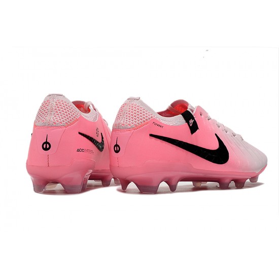 Unisex Nike Tiempo Legend 10 Elite FG Pink and White Soccer Cleats