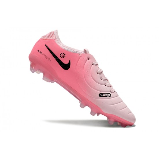 Unisex Nike Tiempo Legend 10 Elite FG Pink and White Soccer Cleats