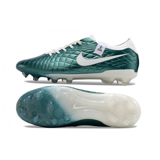 Unisex Nike Tiempo Legend 10 Elite FG Teal White Soccer Cleats