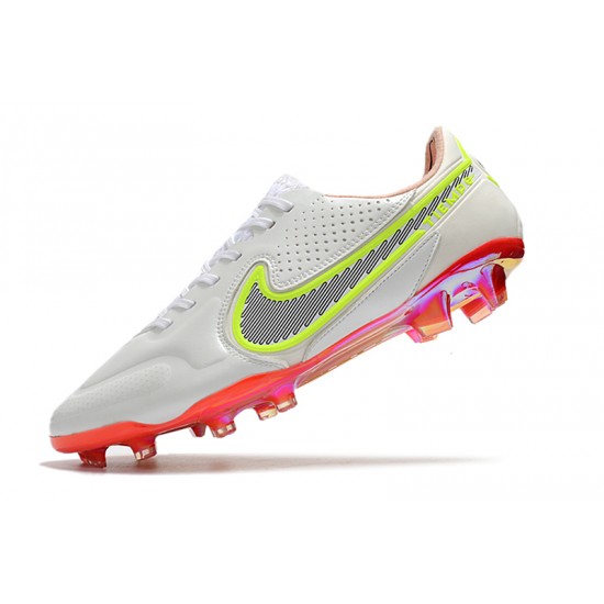 Nike Tiempo Legend 9 Elite FG Soccer Cleats White Gray