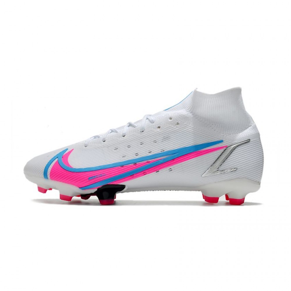 Authentic Nike Mercurial Superfly 8 Elite FG White Blue Pink Soccer ...