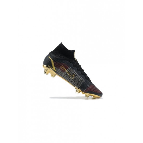 Nike Mercurial Superfly Viii Elite FG Black Gold  Soccer Cleats