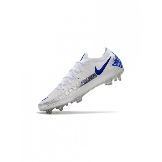 Nike Phantom Gt Elite FG Bonucci White Blue Silver Soccer Cleats