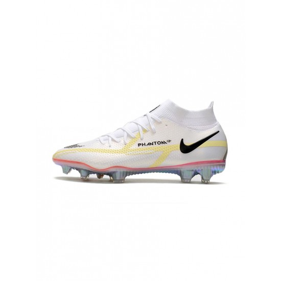 Nike Phantom Gt Ii Elite Df FG White Black Bright Crimson Pink Soccer Cleats