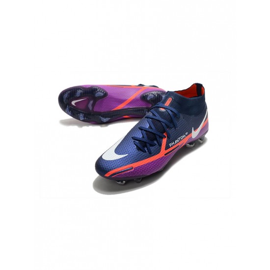 Nike Phantom Gt2 Elite Df FG College Navy White Vivd Purple Bright Crimson Soccer Cleats