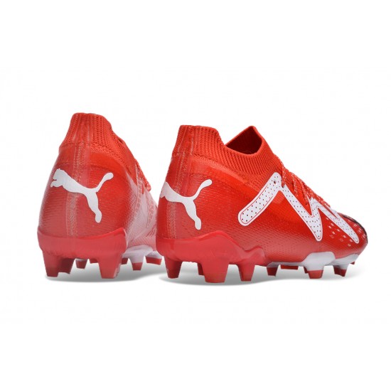 Sale Puma Future FG Red White Mens Soccer Cleats