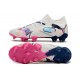 Sale Puma Future FG White and Pink Mens Soccer Cleats