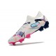 Sale Puma Future FG White and Pink Mens Soccer Cleats