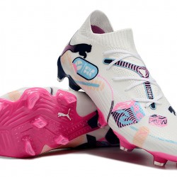 Puma Future FG White and Pink Mens  