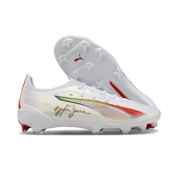 Puma Ultra Ultimate FG Mens White and Gold  