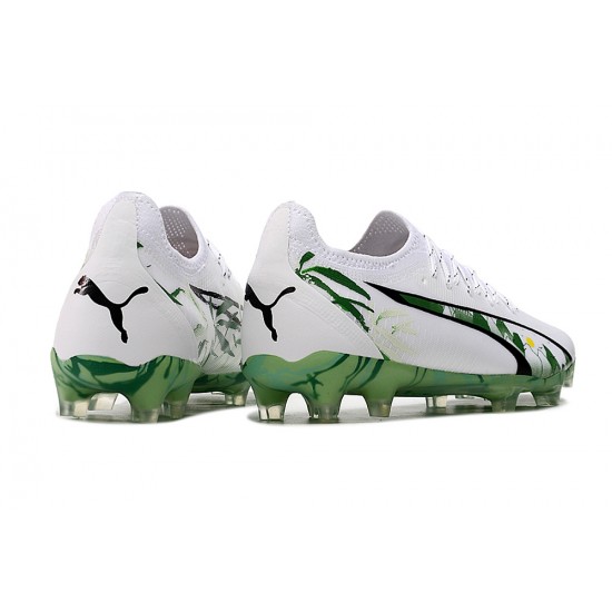 Puma Ultra Ultimate FG Mens White and Green