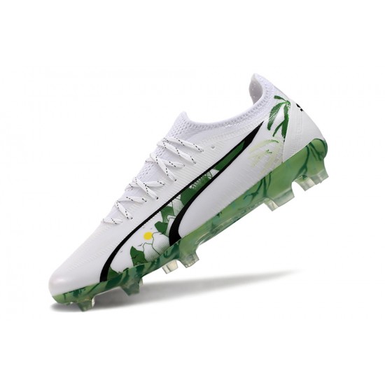 Puma Ultra Ultimate FG Mens White and Green