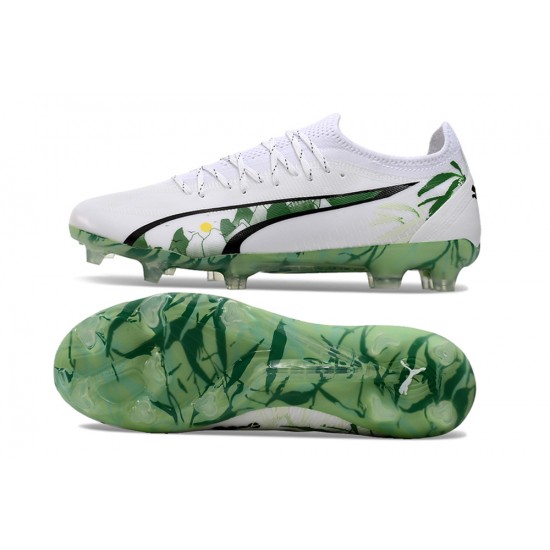 Puma Ultra Ultimate FG Mens White and Green