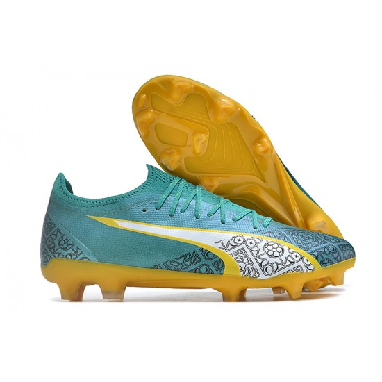 Puma Ultra Ultimate FG Teal Yellow Mens