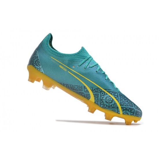 Puma Ultra Ultimate FG Teal Yellow Mens