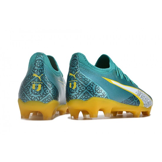 Puma Ultra Ultimate FG Teal Yellow Mens  