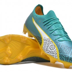 Puma Ultra Ultimate FG Teal Yellow Mens  