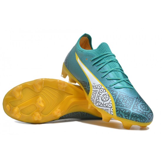 Puma Ultra Ultimate FG Teal Yellow Mens