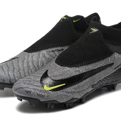 Nike Phantom GX Elite FG High Top Soccer Cleats Grey Black Yellow