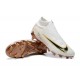 Nike Phantom GX Elite FG High Top Soccer Cleats White Gold Black