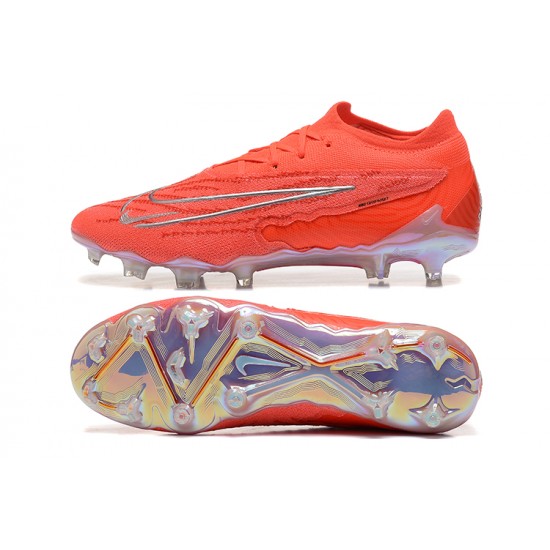 Sale Nike Phantom GX Elite FG Low Soccer Cleats Orange Silver