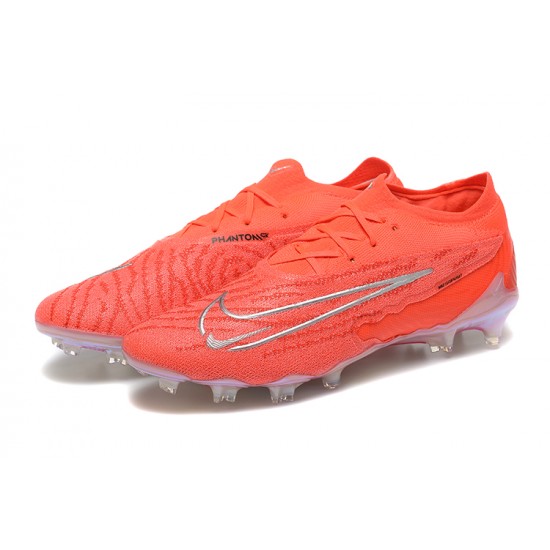 Sale Nike Phantom GX Elite FG Low Soccer Cleats Orange Silver