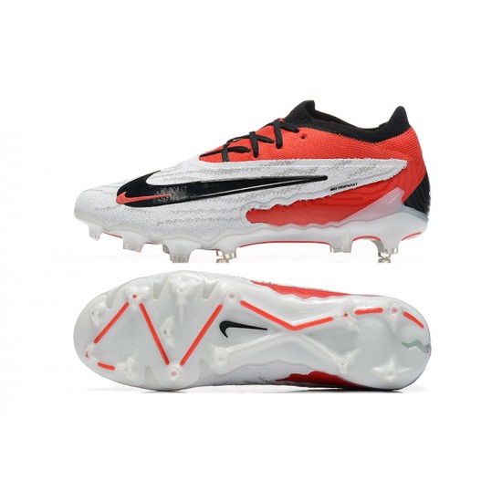 Nike Phantom GX Elite FG Low Soccer Cleats White Red Black