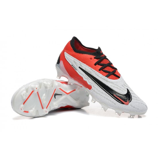 Sale Nike Phantom GX Elite FG Low Soccer Cleats White Red Black