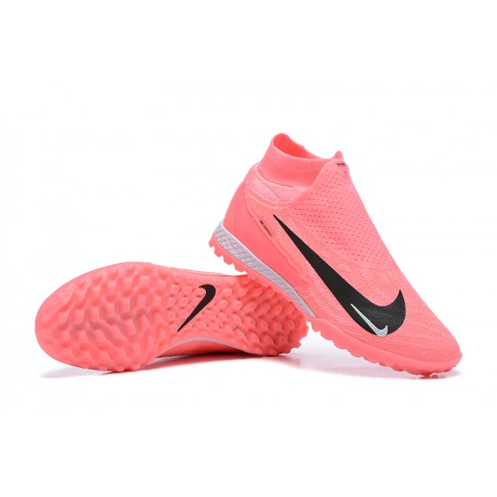 Sale Nike Phantom GX Elite TF High Top Soccer Cleats Pink Black