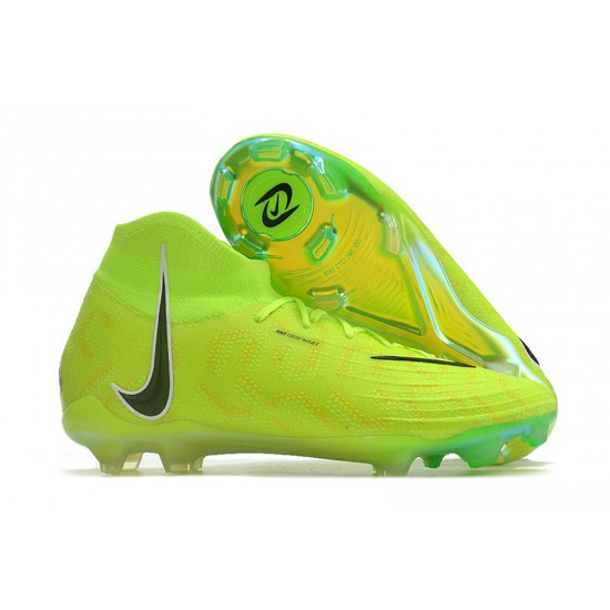 Nike Phantom Luna Elite FG High Top Green Yellow Black Soccer Cleats